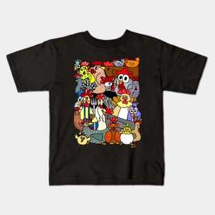 Cartoon Chickens Kids T-Shirt